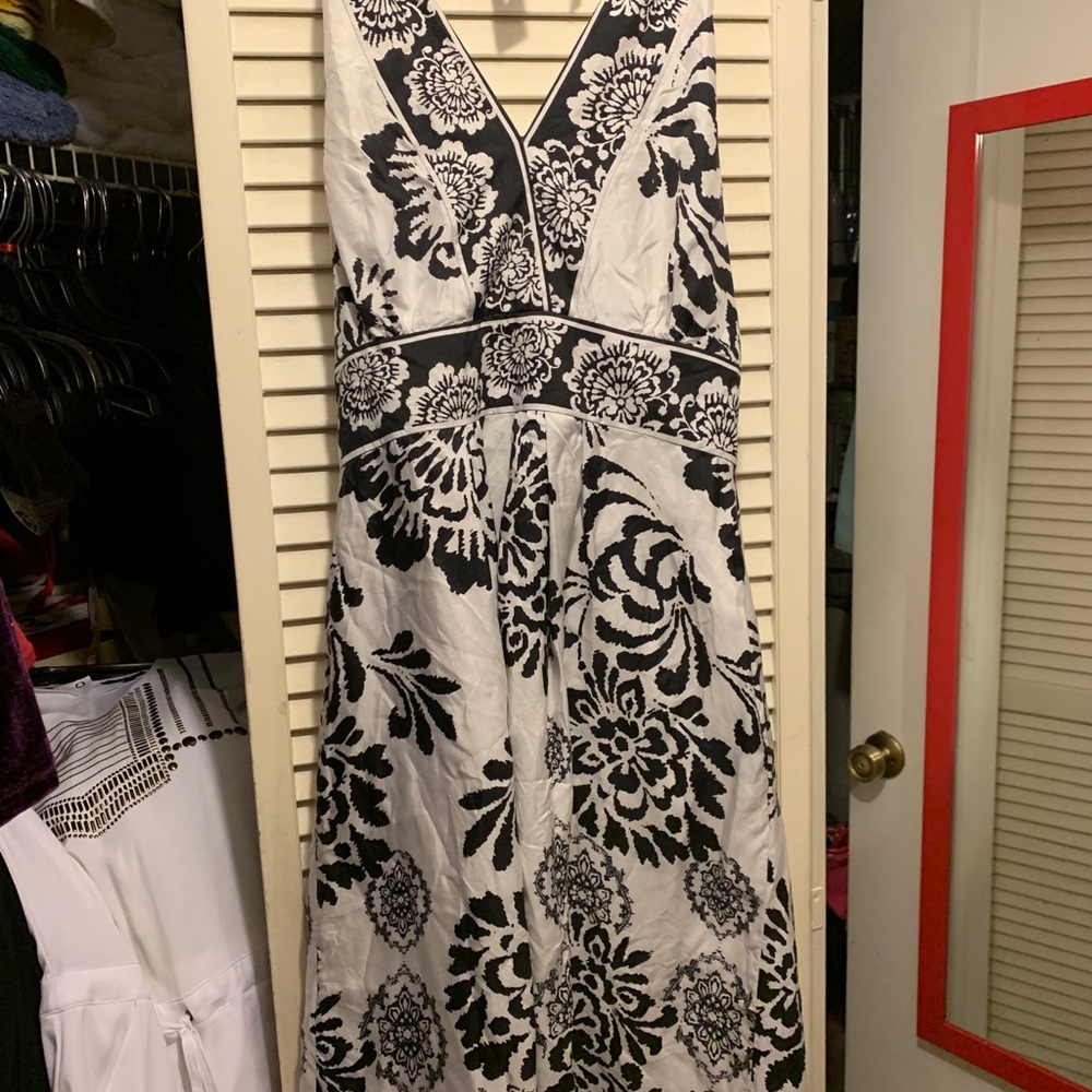 Black and white halter dress